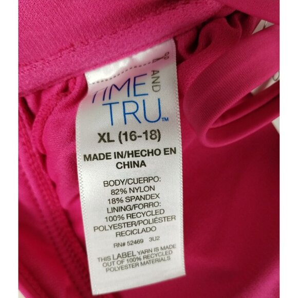 Time and Tru Womens XL Ruched Bikini Top Pink Summer Fuchsia - Picture 6 of 8
